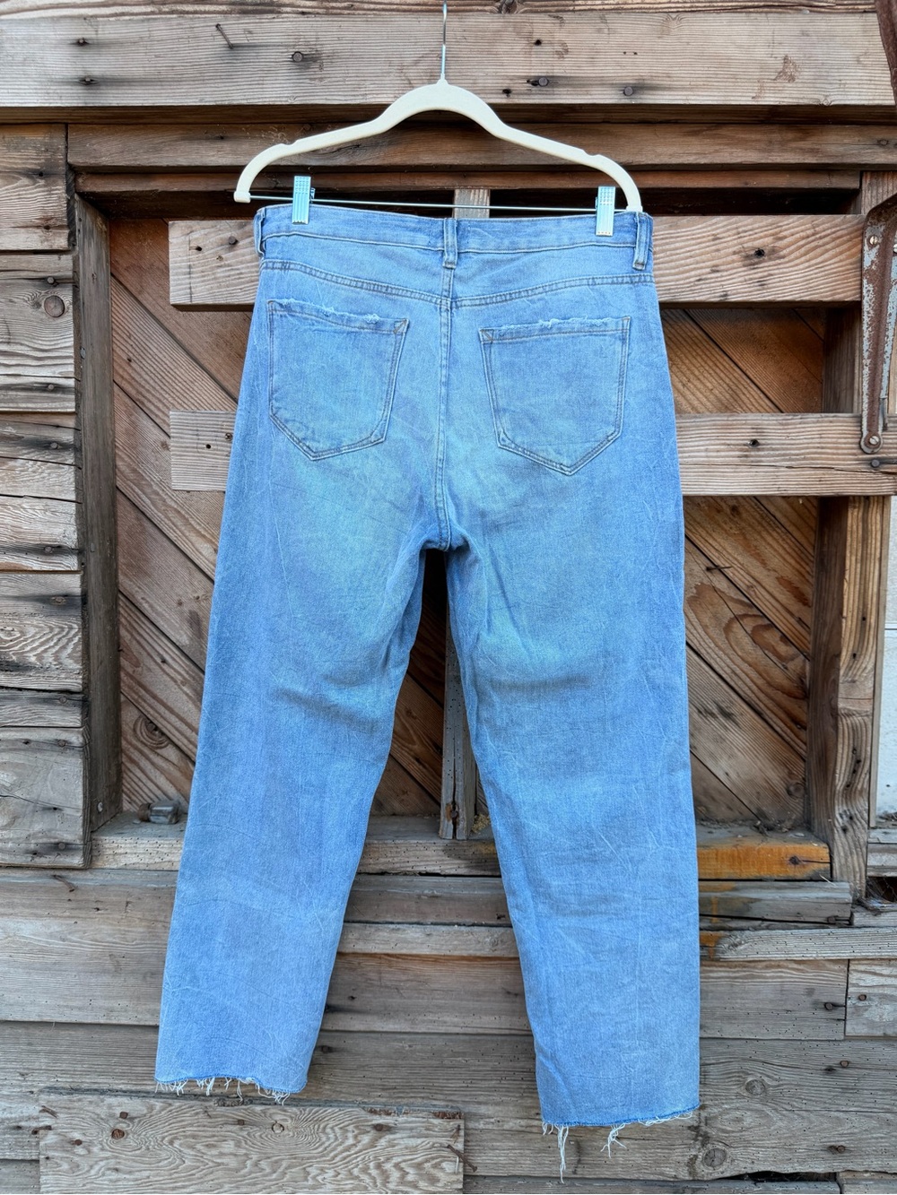 Kensie Light Blue Patchwork Straight-Leg Jeans - Picture 3 of 4